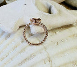 1ct Engagement Ring Oval Cut Morganite Twisted Solitaire 14k Rose Gold Finish