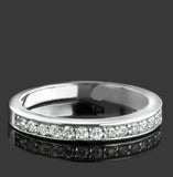 1ct Round Cut Diamond Wedding Band Channel Set Half Eternity 14k White Gold Over