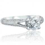 1.46ct Round Diamond Engagement Ring Split Shank Solitaire 14k White Gold Finish