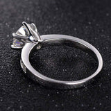 2.1ct Round Cut Diamond Engagement Ring Accents Solitaire 14k White Gold Finish