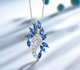 3ct Sapphire Pendant Marquise Cut Stylish Cocktail 14k WhiteGold Finish NO CHAIN