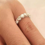 2.45ct Round Cut Diamond Five Stone Wedding Anniversary Band 14k White Gold Over