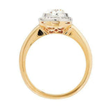 2ct Round Cut Diamond Engagement Ring Milgrain Halo Solitaire 14k Dual Gold Over