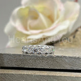 2.2ct Round Cut Moissanite Eternity Stackable Wedding Band 14k White Gold Plated