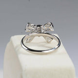 2ct Baguette Cut Diamond Engagement Ring Bow Knot Stylish 14k White Gold Finish