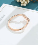0.35ct Round Cut Moissanite Curved Women Wedding Band 14k Rose Gold Plated