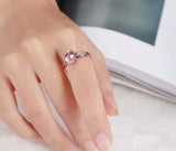 2ct Engagement Ring Oval Cut Peach Morganite Split Shank 14k Rose Gold Finish