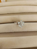 3ct Engagement Ring Pear Cut Blue Aquamarine Floral Solitaire 14k WhiteGold Over