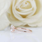 1.6ct Oval Cut Diamond Engagement Ring Solitaire with Accents 14k Rose Gold Over