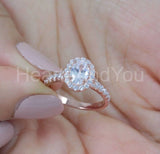 2.2ct Oval Cut Simulated Diamond Halo Engagement Ring 14k Rose Gold Plated
