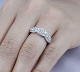 2.3ct Round Cut Diamond Wedding Ring Band Stackable Cluster 14k WhiteGold Finish