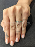 0.3ct Round Cut Simulated Emerald Infinity Wedding Band 14k Yellow Gold Plated