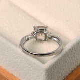 1ct Engagement Ring Cushion Cut Morganite Solitaire Trilogy 14k WhiteGold Finish