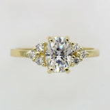 2.8ct Engagement Ring Oval Cut Diamond Petite Solitaire 14k Yellow Gold Finish