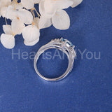 2.3ct Cushion Cut Simulated Blue Aquamarine Infinity Ring 14k White Gold Plated