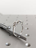 2.3ct Round Cut Moissanite Bezel Set Trilogy Women Ring 14k White Gold Plated