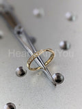 0.2ct Round Cut Moissanite Bow Tie Shaped Wedding Band 14k Yellow Gold Plated