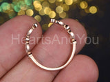 0.2ct Round Cut Moissanite Stackable Open Cuff Wedding Band 14k Rose Gold Plated