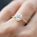 2.2ct Oval Simulated Diamond Anniversary Engagement Ring 14k Yellow Gold Plated