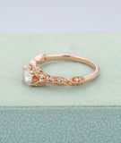 Vintage Milgrain Engagement Ring 1.5ct Round Cut Diamond 14k Rose Gold Finish