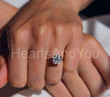 2.2ct Asscher Cut Simulated Diamond Solitaire Wedding Ring 14k White Gold Plated