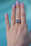 2ct Engagement Ring Radiant London Blue Topaz Diamond Petite 14k Rose Gold Over