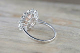 2ct Oval Cut Morganite Engagement Ring 14k Rose Gold Finish Diamond Flower Halo