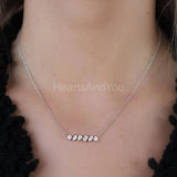 1ct Multi Cut Simulated Diamond Vertical Bar Pendant Chain 14k White Gold Plated