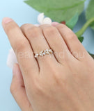 0.55ct Round Cut Moissanite Cluster Women Wedding Band 14k Yellow Gold Plated