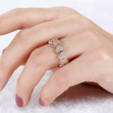 6Ct Round Cut DVVS1 Diamond Heart Love Eternity Wedding Band 14K Rose Gold Over