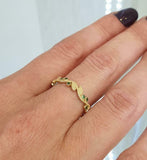 0.5ct Round Cut Green Emerald Wedding Band Ring Petal Vine 14k YellowGold Finish