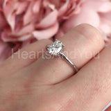 0.2ct Oval Cut Simulated Diamond Solitaire Engagement Ring 14k White Gold Plated
