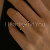 0.5ct Round Cut Moissanite Petite Minimalist Wedding Band 14k Yellow Gold Plated