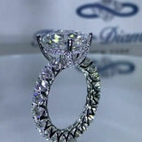 1.9ct Round Cut Diamond Accents Solitaire Engagement Ring 14k White Gold Finish