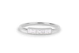 Stackable Anniversary Wedding Band 1ct Baguette Cut Diamond 18k Yellow Gold Over
