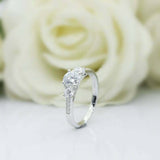 2ct Round Cut Diamond Solitaire with Accents Trilogy Ring 14k White Gold Finish