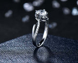 2.2ct Engagement Ring Round Cut Diamond Infinity Design 14k White Gold Finish