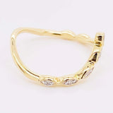 0.3ct Round Cut Moissanite Curved Stacking Wedding Band 14k Yellow Gold Plated