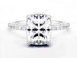 2.2ct Cushion Cut Simulated Diamond Round Accents Halo Ring 14k WhiteGold Plated