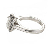 2.2ct Oval Cut Diamond Engagement Ring Black Diamond Halo 14k White Gold Finish