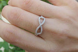 1.5ct Round Cut Diamond Engagement Ring Infinity Promise 14k White Gold Finish