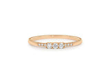 Trilogy Minimal Engagement Ring 0.75ct Round Cut Diamond 14k Yellow Gold Finish