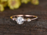 1ct Round Cut Diamond Classic Solitaire Engagement Ring 14k Rose Gold Finish