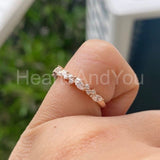 0.4ct Marquise Simulated Diamond Half Eternity Wed Band 14k Yellow Gold Plated