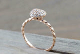 1.5ct Round Cut Diamond Engagement Ring 14k Rose Gold Finish Twisted Solitaire