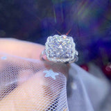 Dual Halo Solitaire Engagement Ring 2ct Round Cut Diamond 14k White Gold Finish