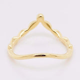 0.3ct Round Cut Moissanite Curved Stacking Wedding Band 14k Yellow Gold Plated