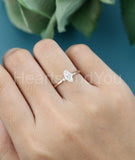 0.5ct Marquise Simulated Diamond Three Stone Engagement Ring 14k RoseGold Plated