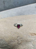 1.1ct Engagement Ring Pear Cut Pink Ruby Solitaire Women 14k White Gold Finish