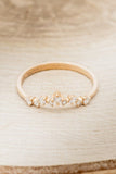 0.2ct Round Cut Moissanite Cluster Women Wedding Band 14k Rose Gold Plated
